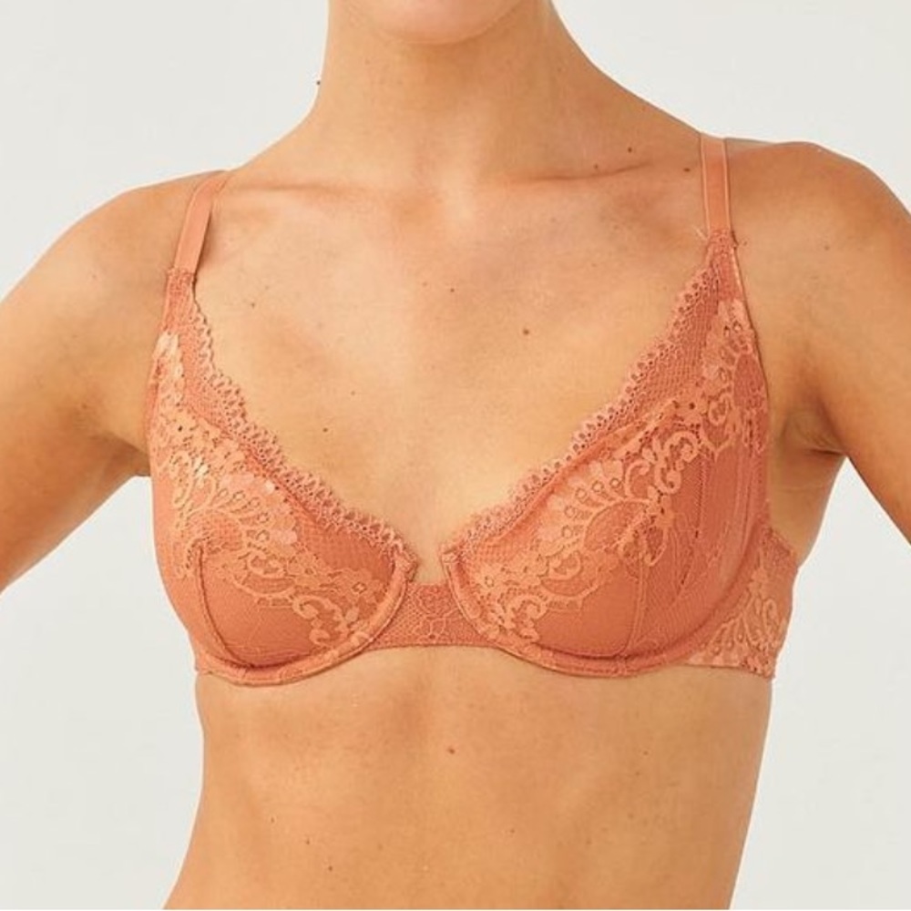 Copper colored lace bra